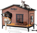Heated Cat House for Outside - Weatherproof Insulated Shelter for Cats