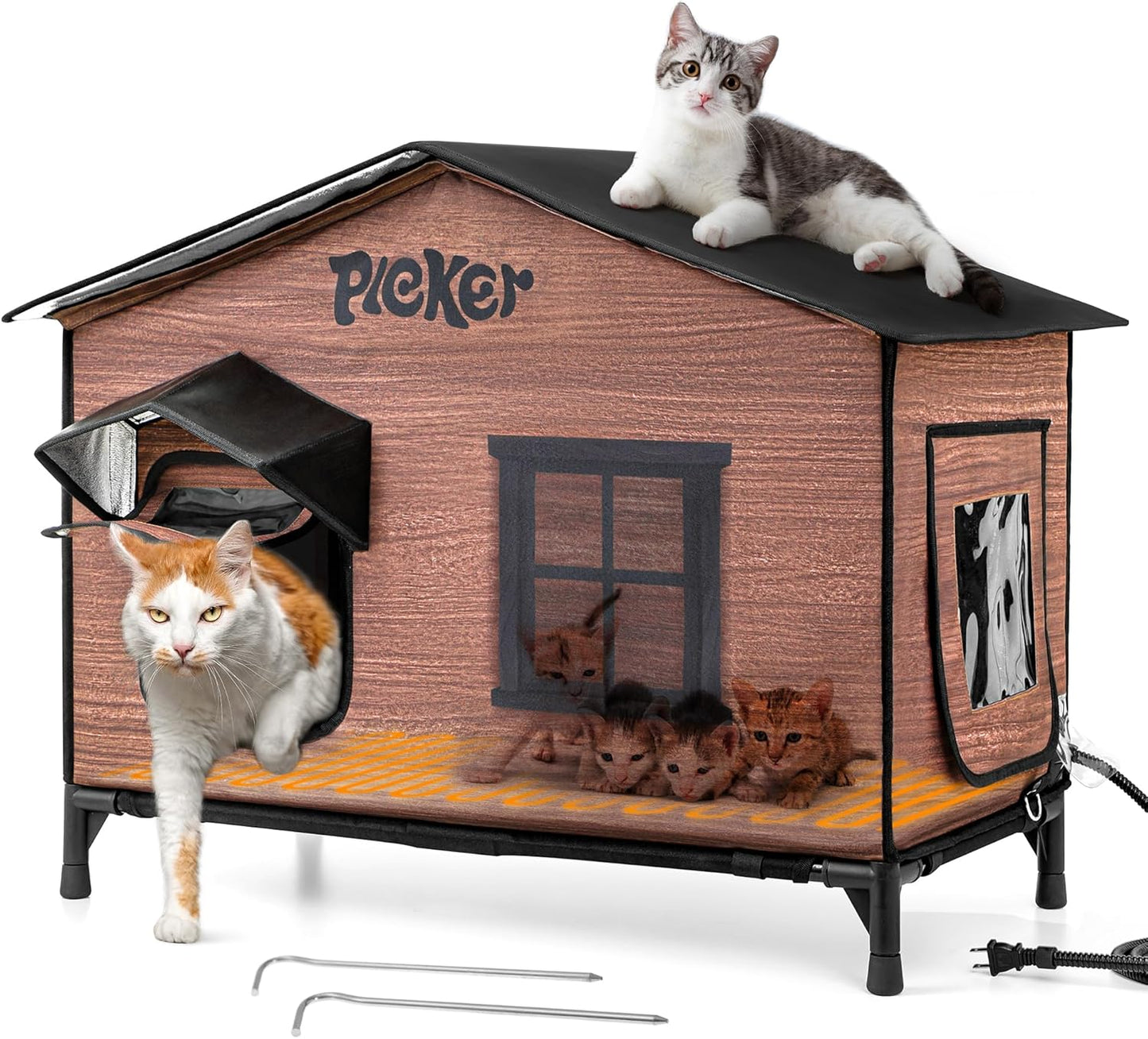 Heated Cat House for Outside: Waterproof Insulated Shelter
