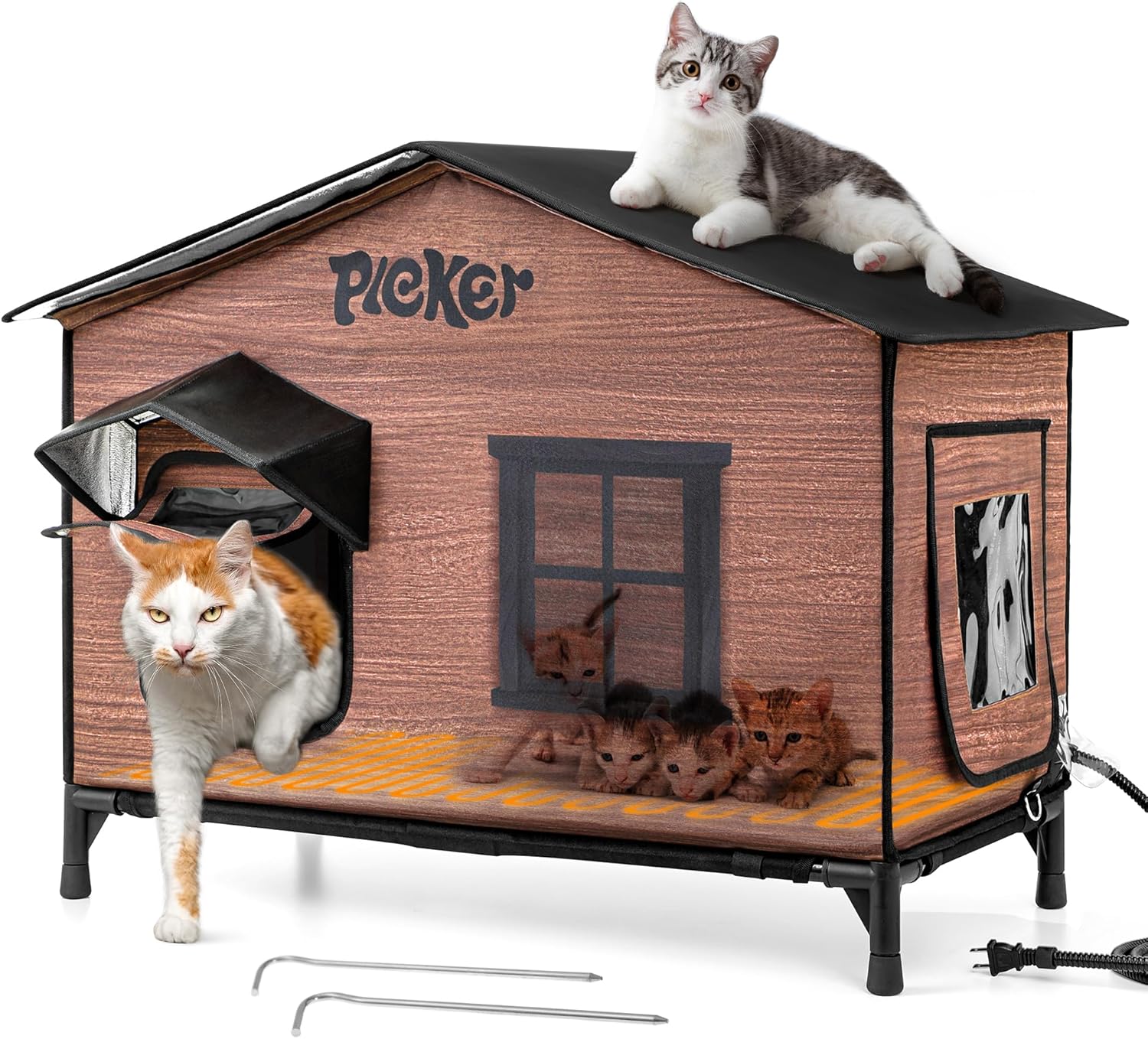 Heated Cat House for Outside: Waterproof Insulated Shelter