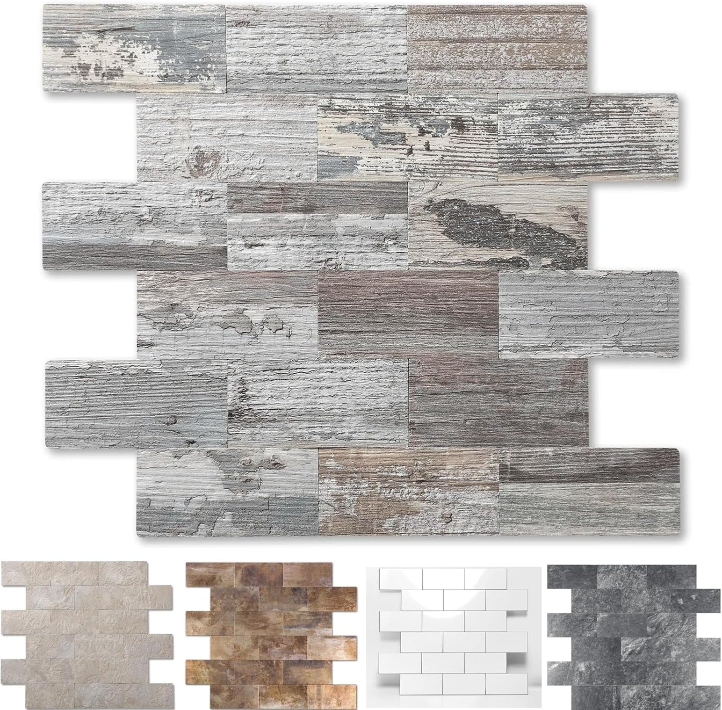 10-Pack Peel and Stick Tile Backsplash for Rustic Decor