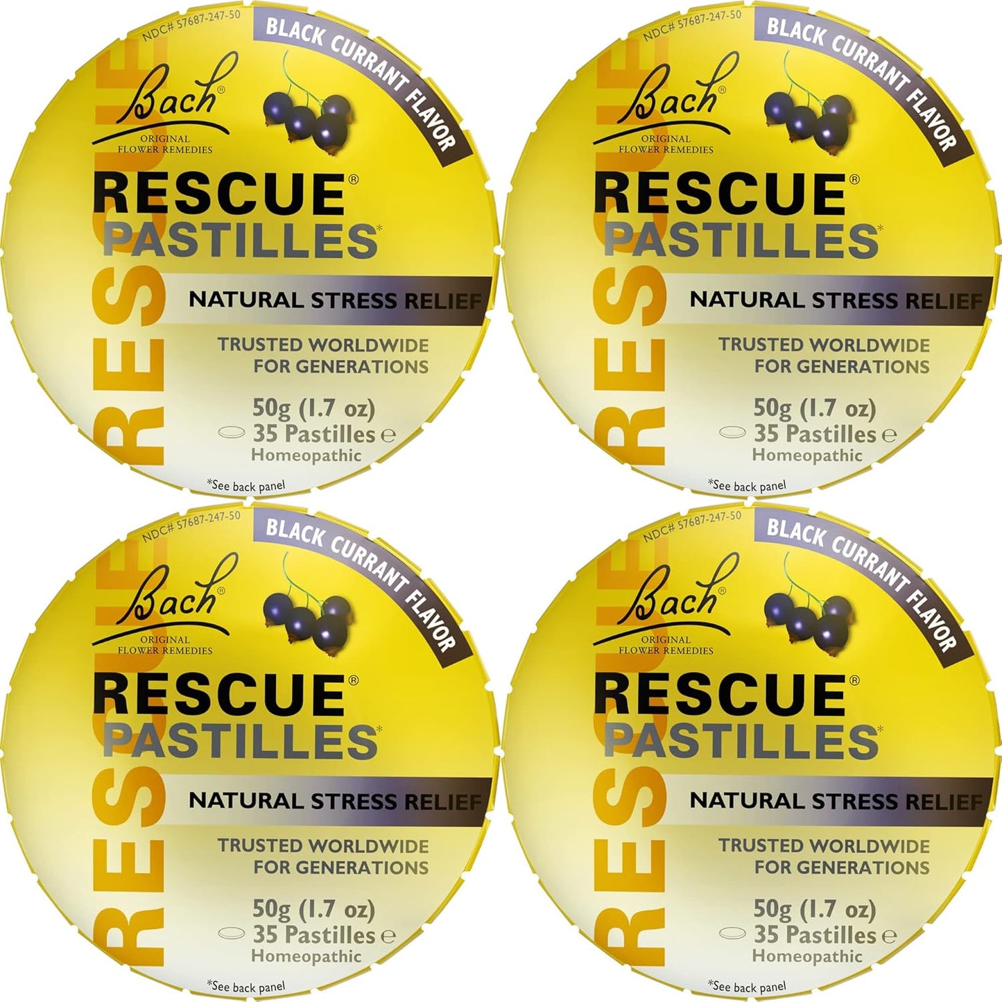 RESCUE Bach Pastilles for Natural Stress Relief - Black Currant