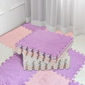 18 Pcs Plush Foam Floor Mat Interlocking Carpet Tiles - Soft Play Area