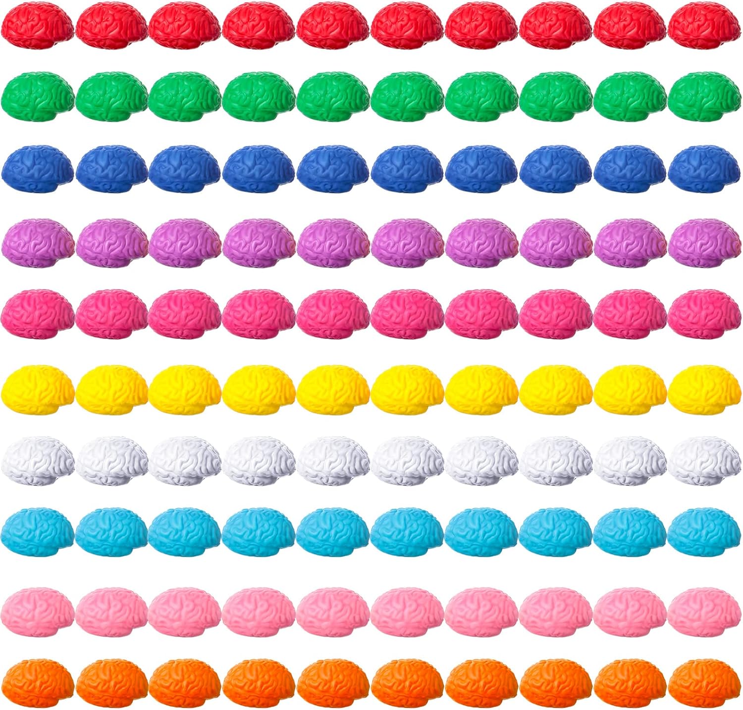 Skylety 100 Pcs Brain Stress Balls for Halloween Fun and Relief