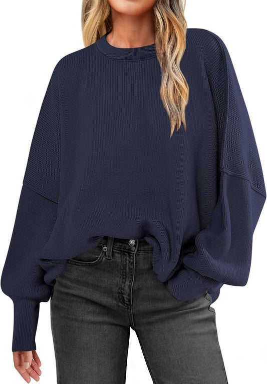 Oversized Sweaters for Women - Batwing Long Sleeve Fashion Top