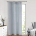 Blue Fog Pinch Pleated Semi Sheer Curtains 60in x 102in - Light