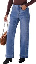 Wide Leg Jeans for Women High Waisted Double Side Seams - Comfortable