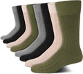 Calvin Klein Mens Dress Socks 8 Pack - Breathable Cotton Crew Socks