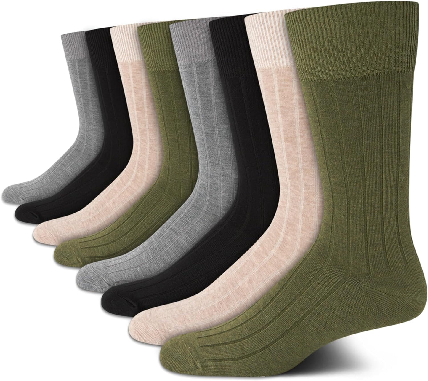 Calvin Klein Mens Dress Socks - 8 Pack Breathable Cotton Blend