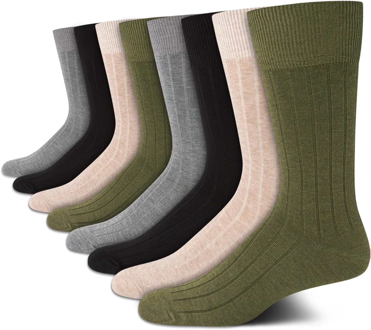 Calvin Klein Mens Dress Socks - 8 Pack Breathable Cotton Blend