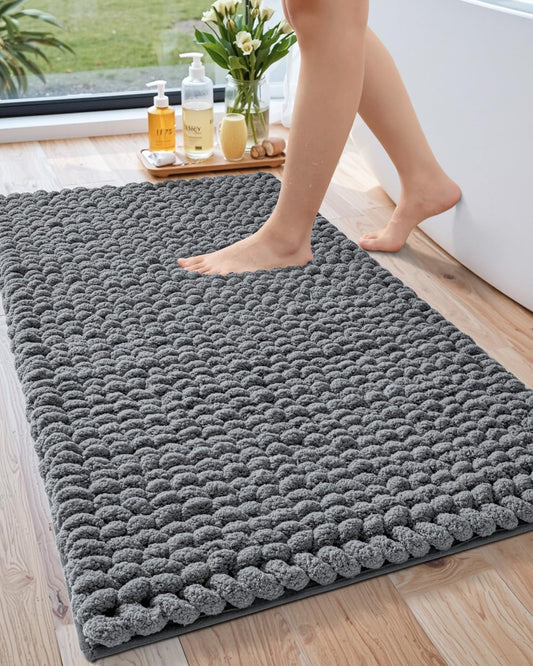 LUMI Luxury Bathroom Rug - Ultra Soft Non-Slip Chenille Mat