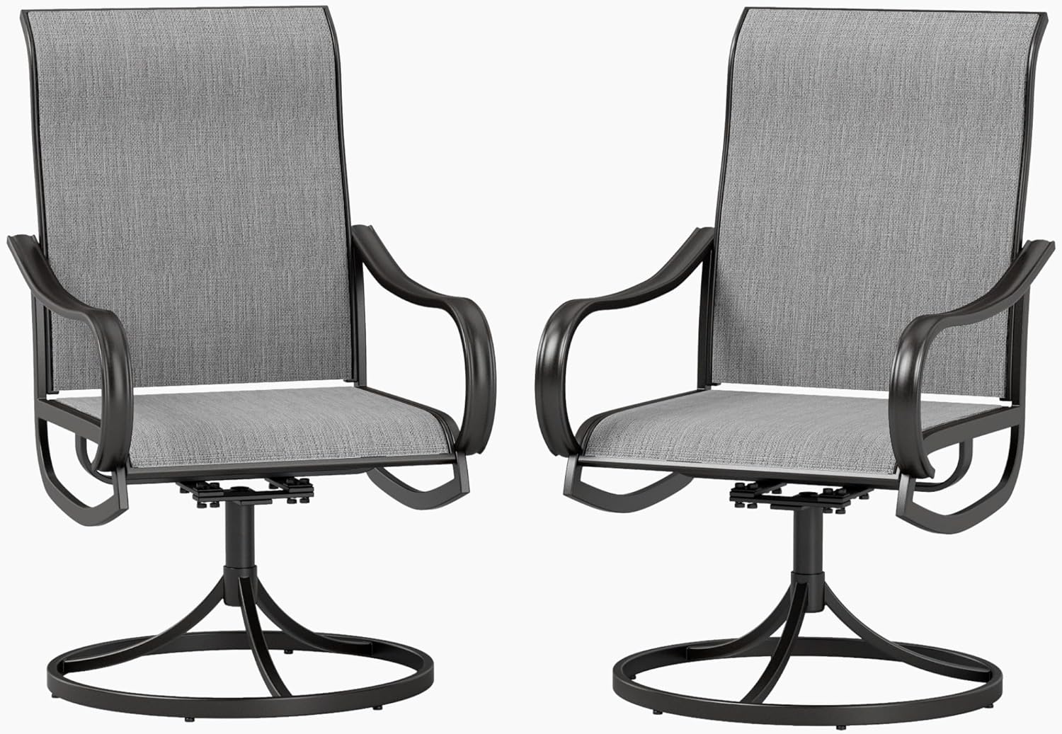 PHI VILLA Outdoor Swivel Dining Chairs Set of 2 for All Weather