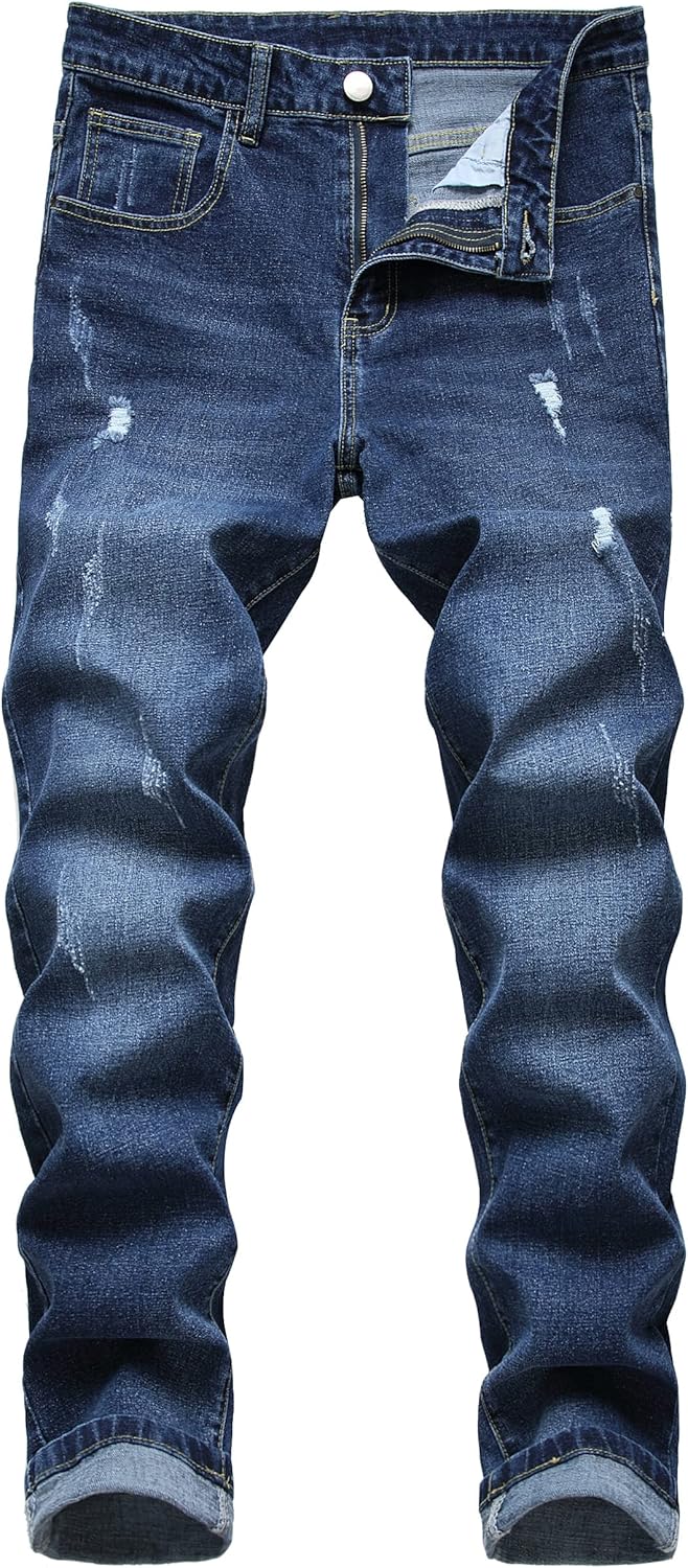 QIMYUM Mens Ripped Jeans for Stylish Comfort and Fit