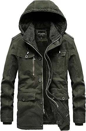 Men's Winter Thicken Parka Jacket Casual Military Warm Coat