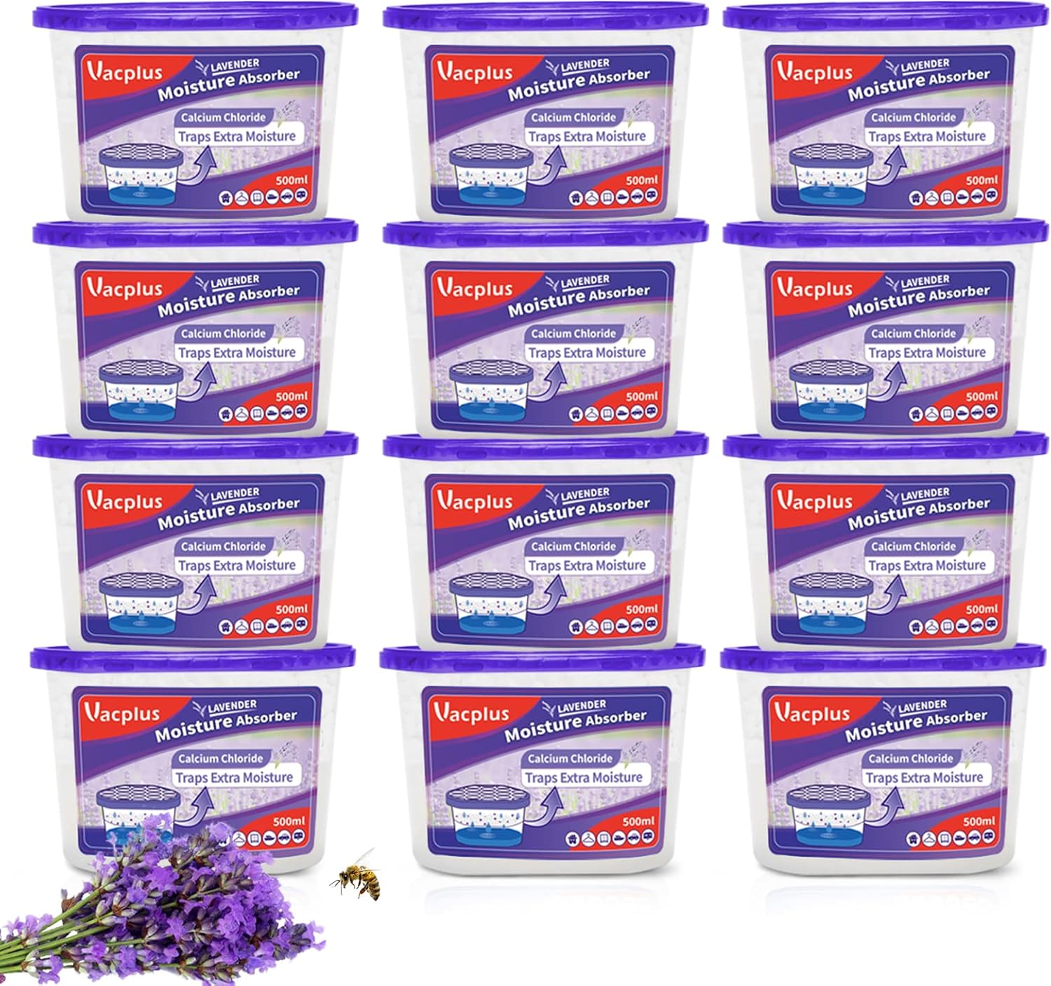 Vacplus Moisture Absorbers 12 Pack for Effective Humidity Control