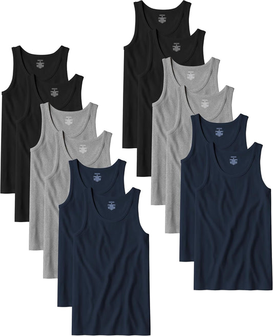 Andrew Scott Men's A Shirt Tanks - Comfortable Cotton Undershirts
