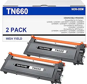 High Yield TN660 Toner Cartridge Replacement for Brother Printers