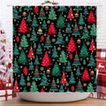 Festive Christmas Tree Shower Curtain Set by CutebriCase
