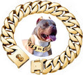 Heavy-Duty 32MM Thick Cuban Link Dog Collar for Large Breeds