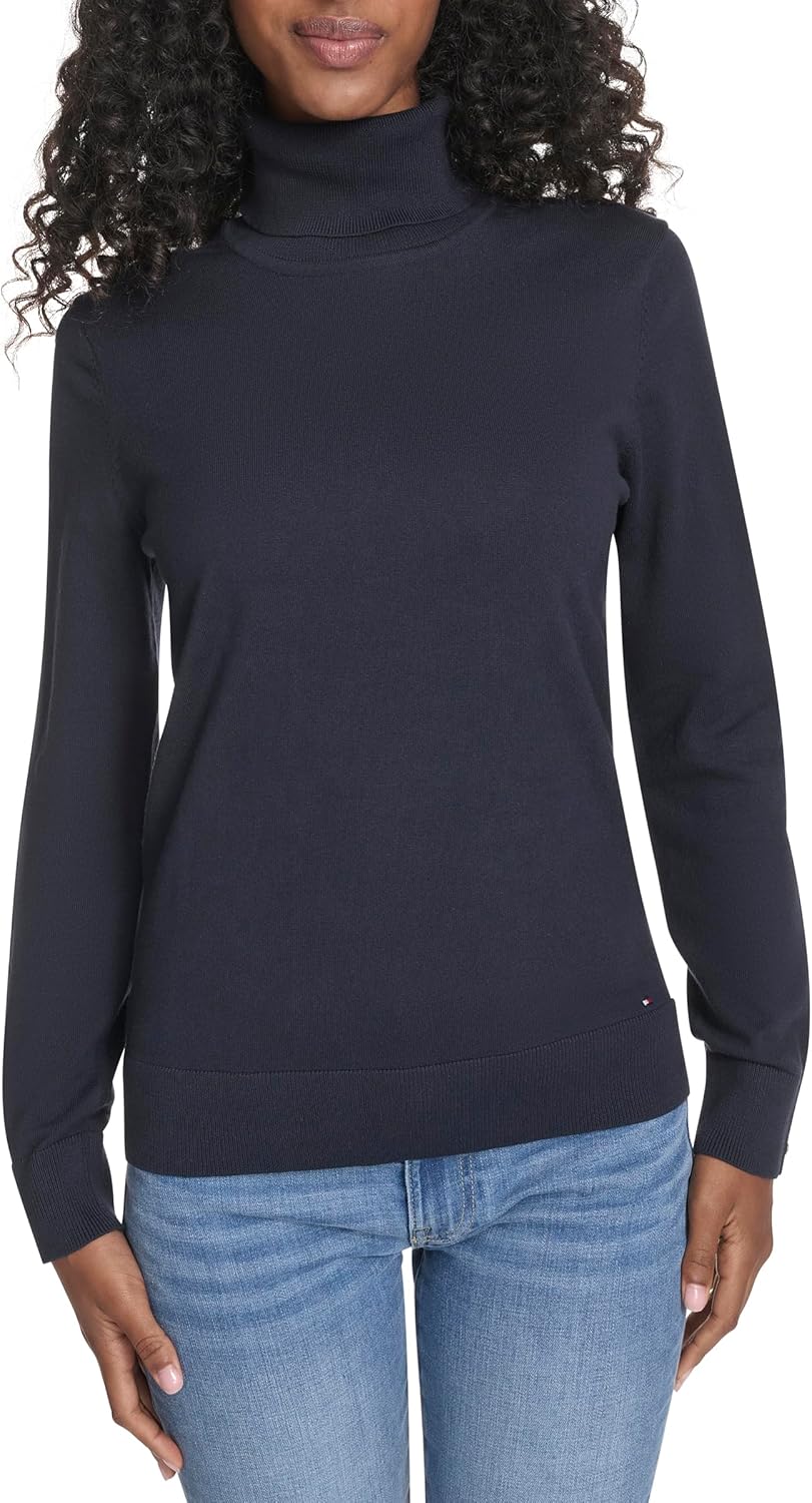 Tommy Hilfiger Womens Cotton Lightweight Turtleneck Sweater Review