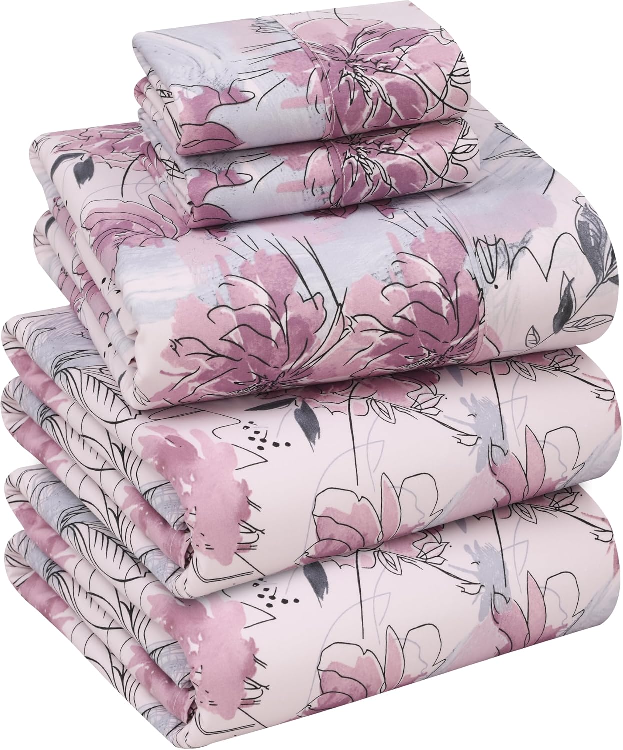 Cotton Split King Sheet Set for Adjustable Beds, Soft & Breathable