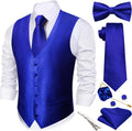 Men's 7PCS Paisley Waistcoat Tie Bowtie Set - Formal Silk Look