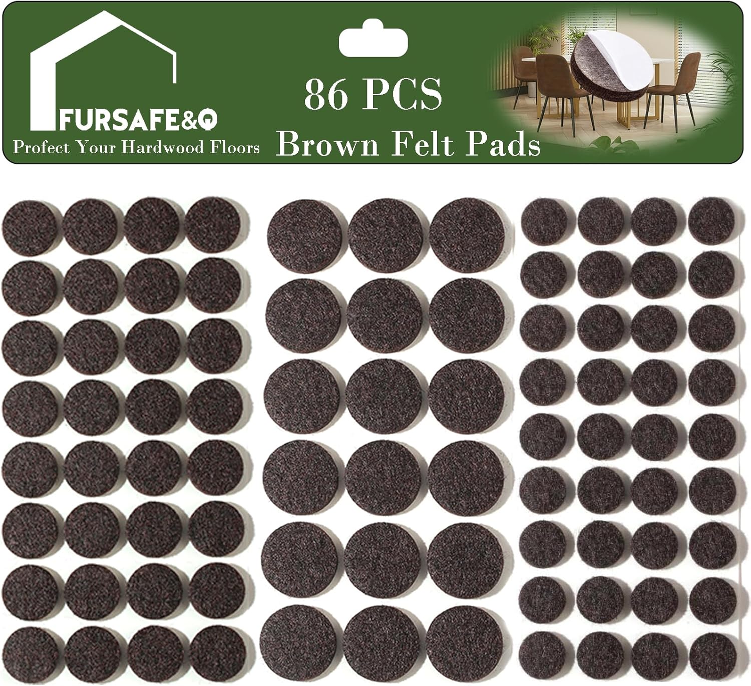 FloorSaver Felt Pads - Prevent Floor Damage, 86pcs