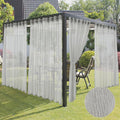 HolidayIdeas 4 Panels Linen Outdoor Sheer Curtains for Patio
