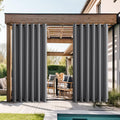NICETOWN Grey Outdoor Curtains for Patio Waterproof 2 Panels