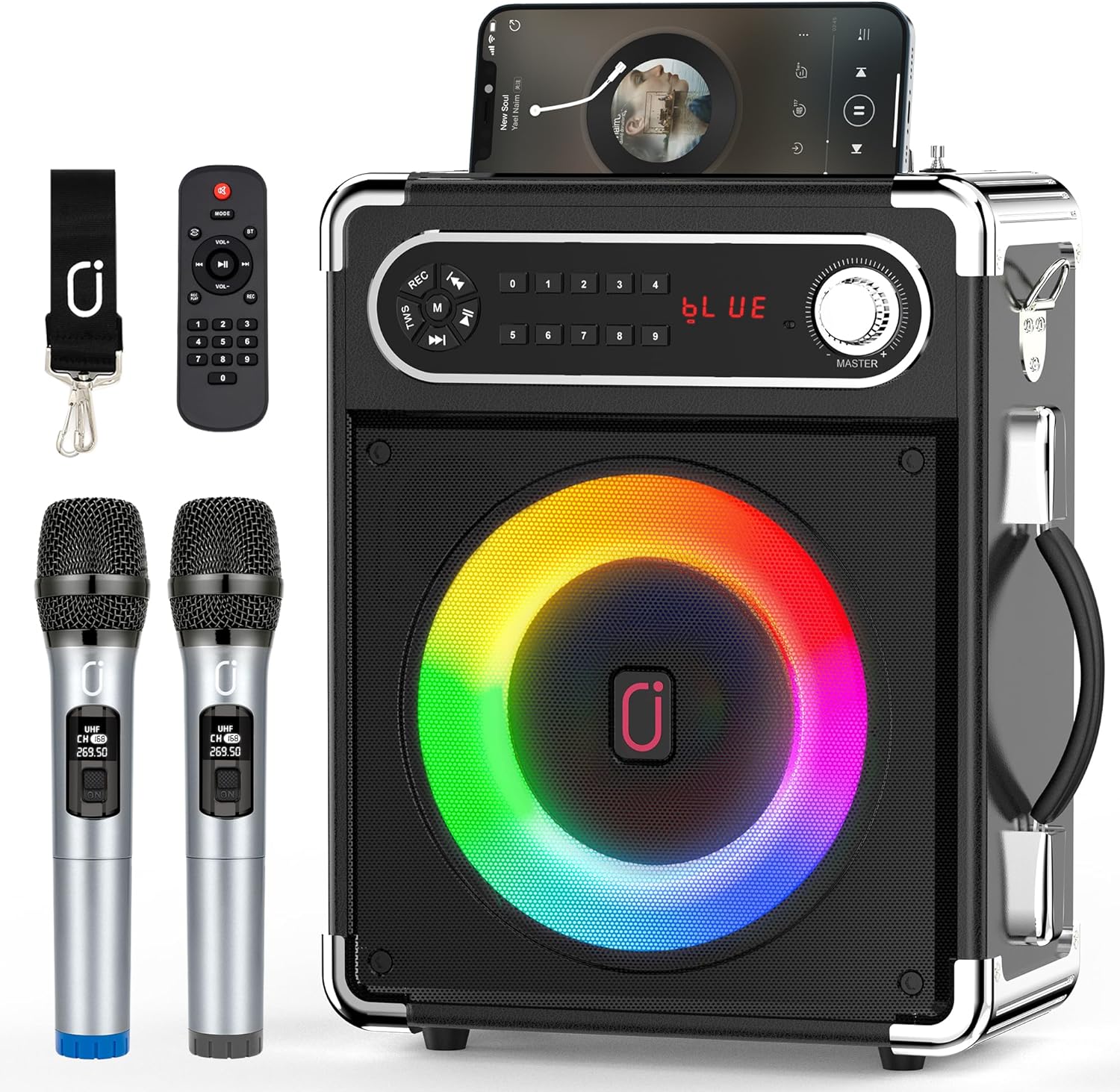 JYX Karaoke Machine with Wireless Microphones for Parties