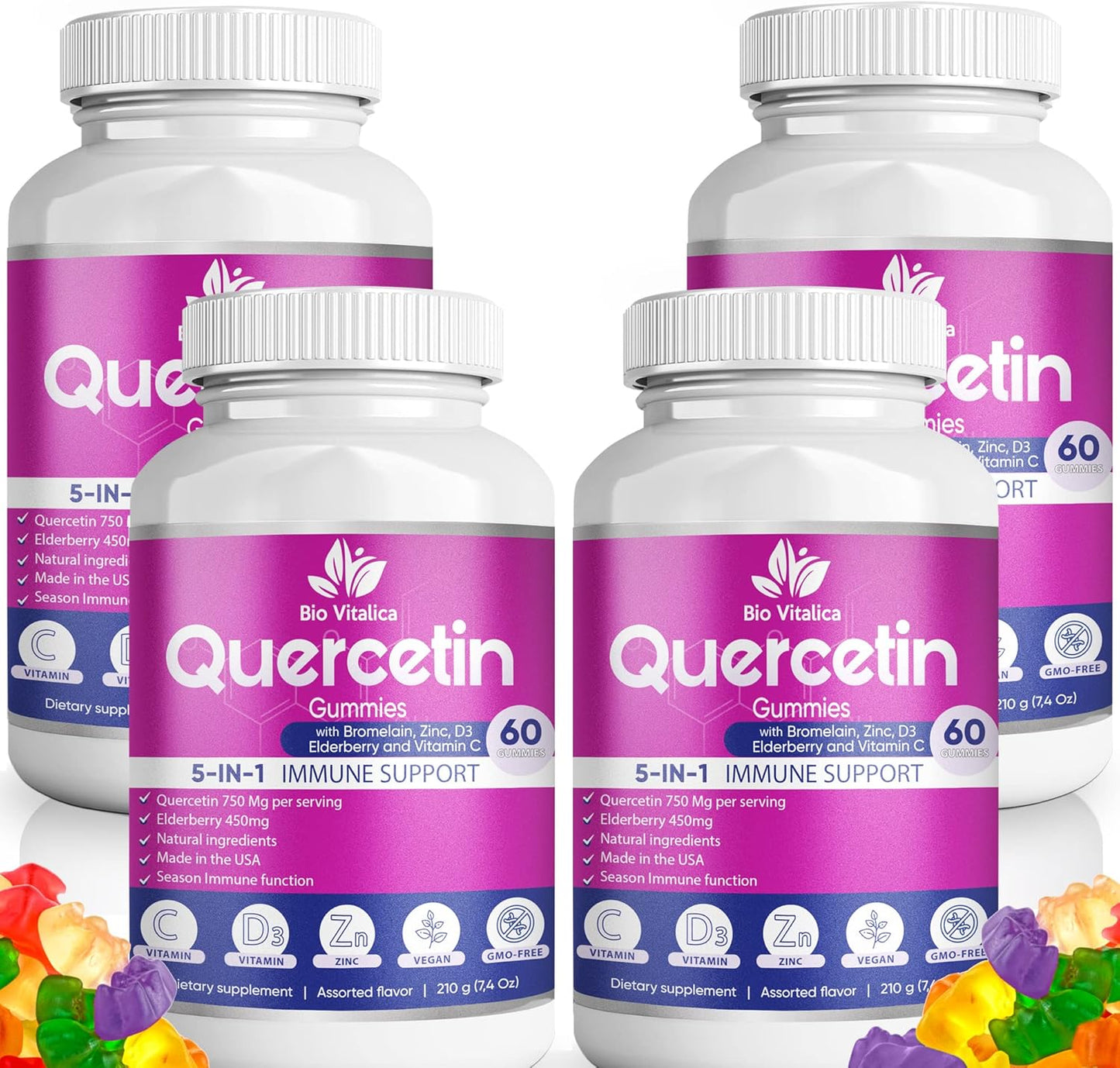 Quercetin Gummies for Immune Support with Vitamin C and Zinc