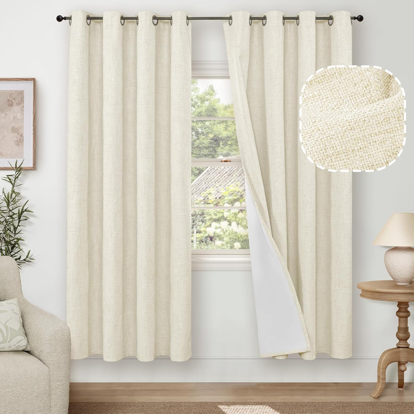 100% Blackout Curtains for Living Room 72 Inch Length Set