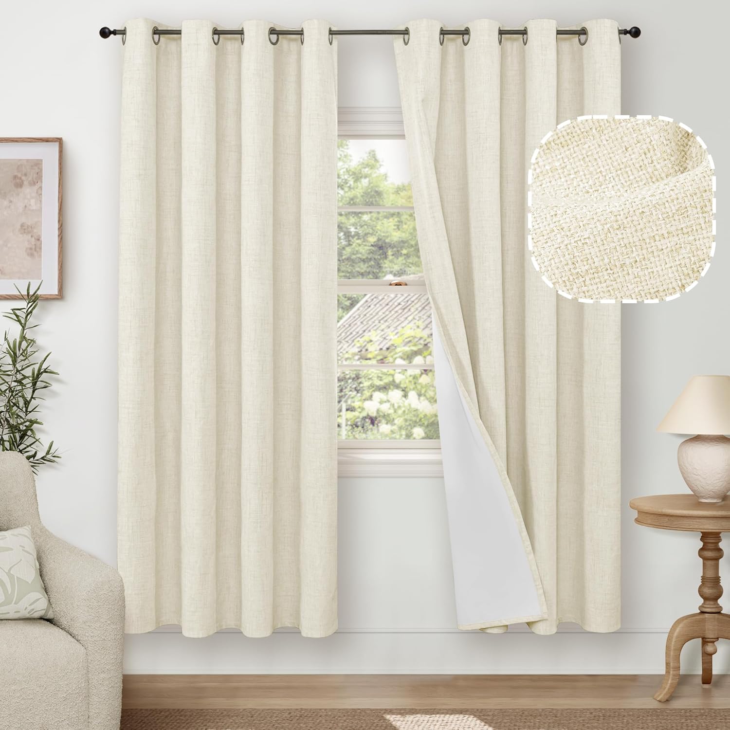 100% Blackout Curtains for Living Room 72 Inch Length Set