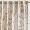Floral Linen Curtains for Living Room - 84 in Length Butterfly Pattern