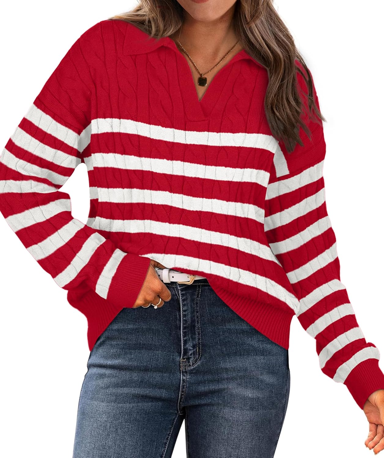2024 WIHOLL V-Neck Sweater: Chic Fall Style