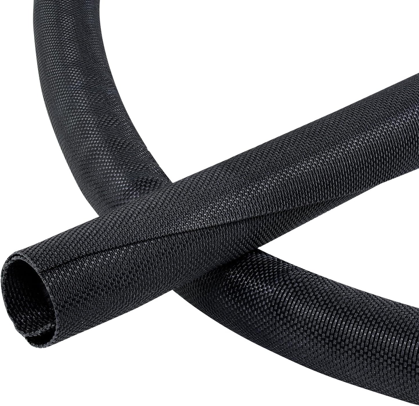 Black Braided Cable Management Sleeves for Neat Wiring Solutions