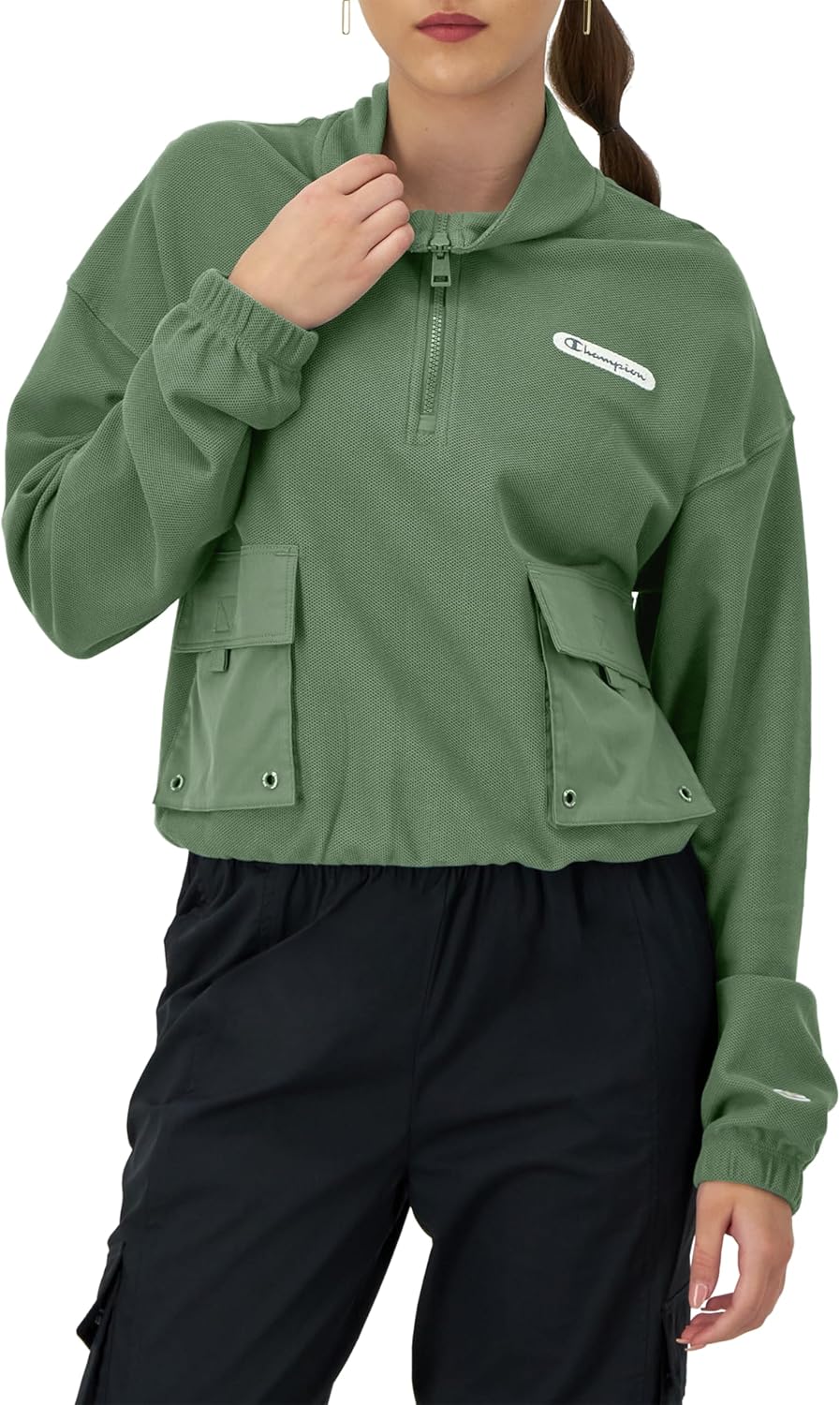Champion Campus 1/4 Zip Jacket, Pockets, Women's