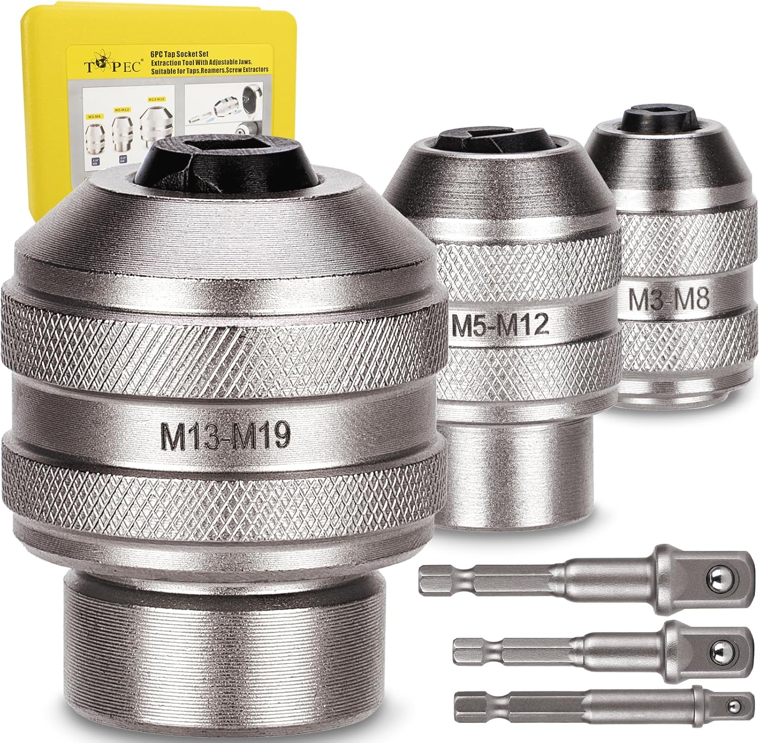 Topec Tap Socket Set: 6-Piece Extraction Tool for Precision Work