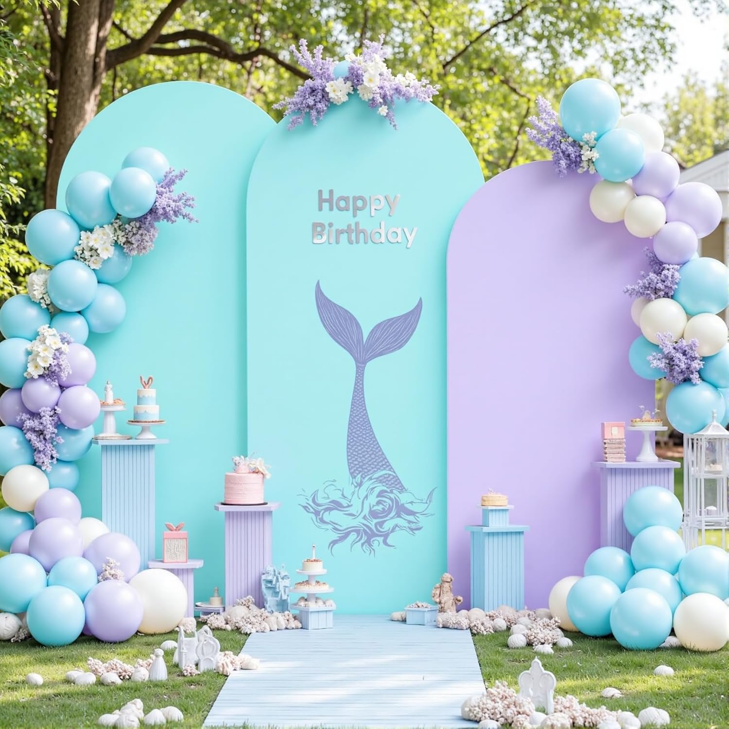Blue and Purple Arch Cover Set for Baby Shower and Parties