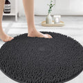 Round Area Rug Set for Bathroom - Soft Plush Chenille 48in