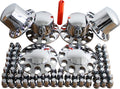 MRJLK Chrome ABS Complete Axle Cover Set with Hub Caps - Sleek