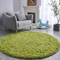 Ultra-Soft Plush Grass Green Round Rug for Kids' Bedroom