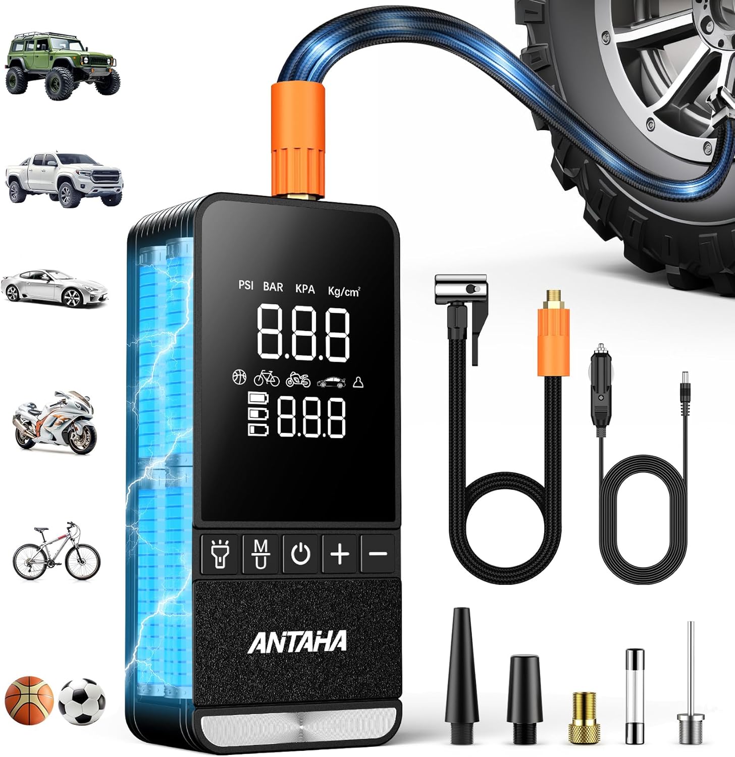 Portable Air Compressor Tire Inflator with Digital Pressure Gauge