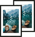 20x30 Frame Set of 2 Rustic Black Wood Style - Versatile Wall Frames