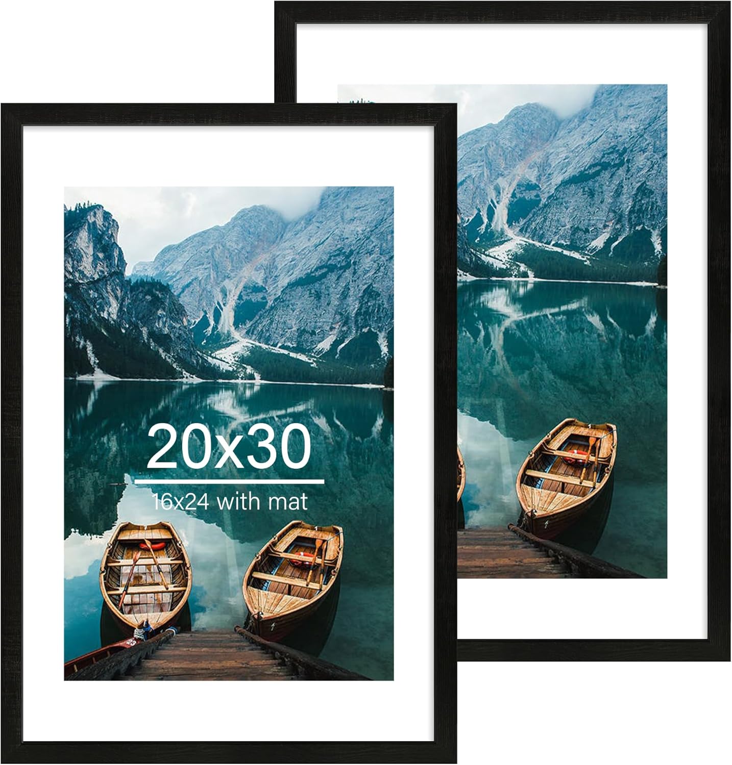 20x30 Rustic Black Wood Frame Set of 2 for Pictures and Posters