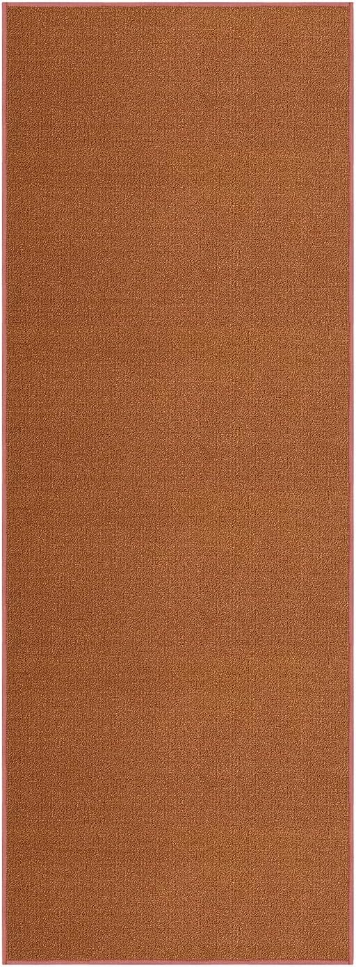 Custom Size Burnt-Orange Non-Slip Hallway Stair Runner Rug