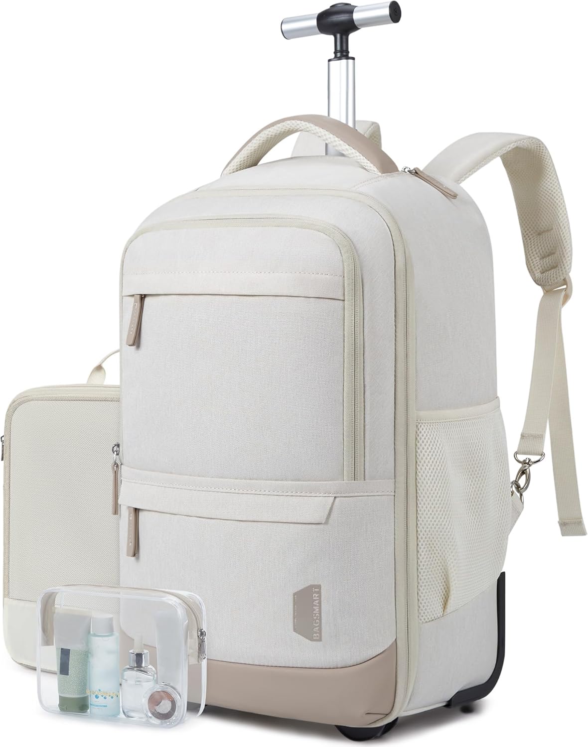 BAGSMART Rolling Backpack: Water-Resistant Travel Laptop Bag