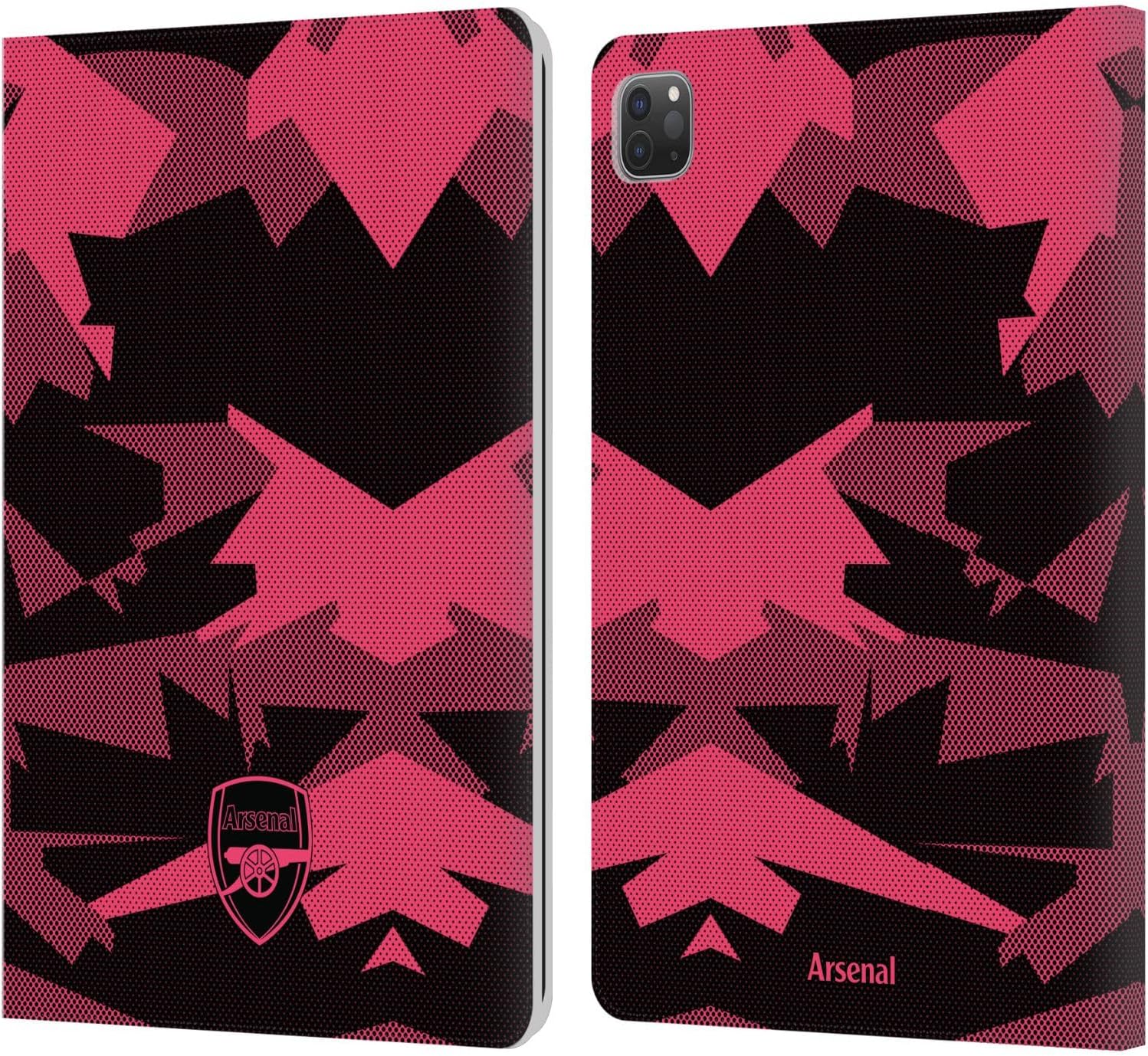 Arsenal FC Geometric Pink Crest Leather Wallet Case for iPad Pro