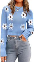 Zeagoo Women's 2025 Fall Cropped Crewneck Sweater - Cozy Everyday M=US