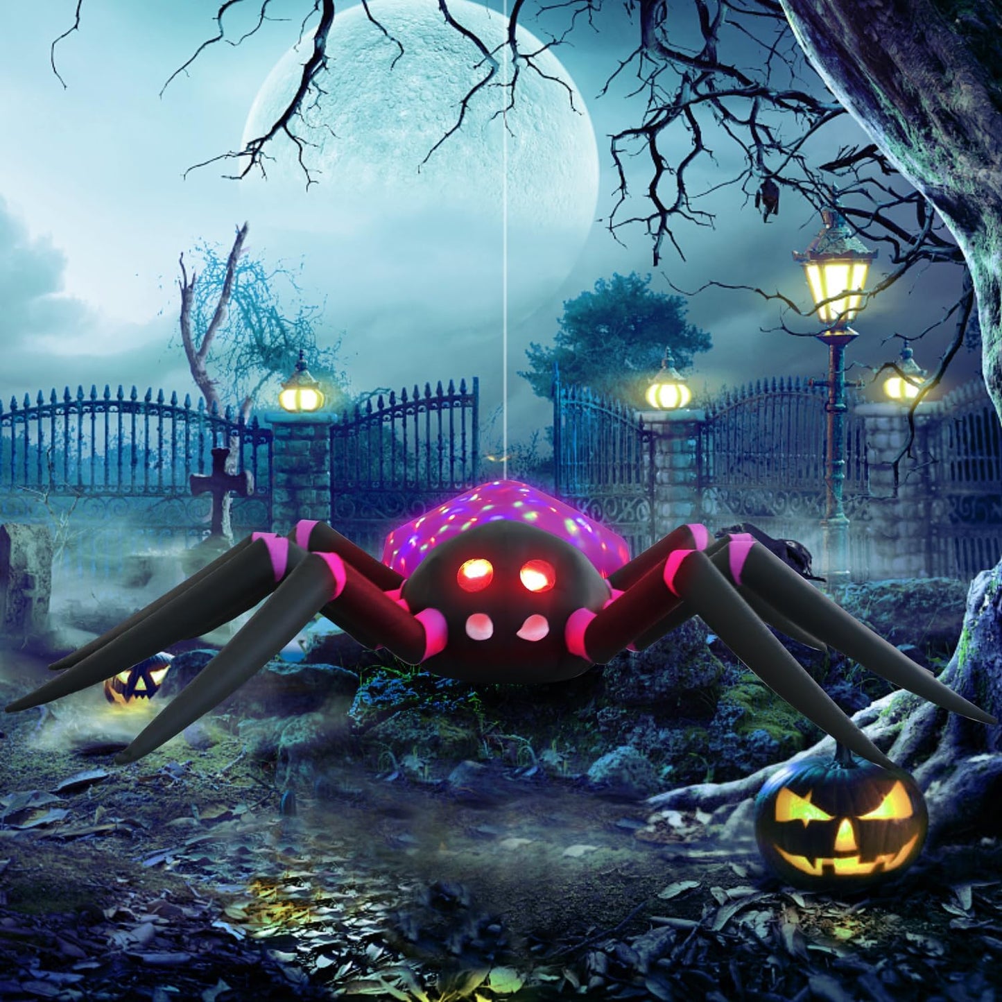 12ft Purple Spider Halloween Inflatable Decoration for Yard