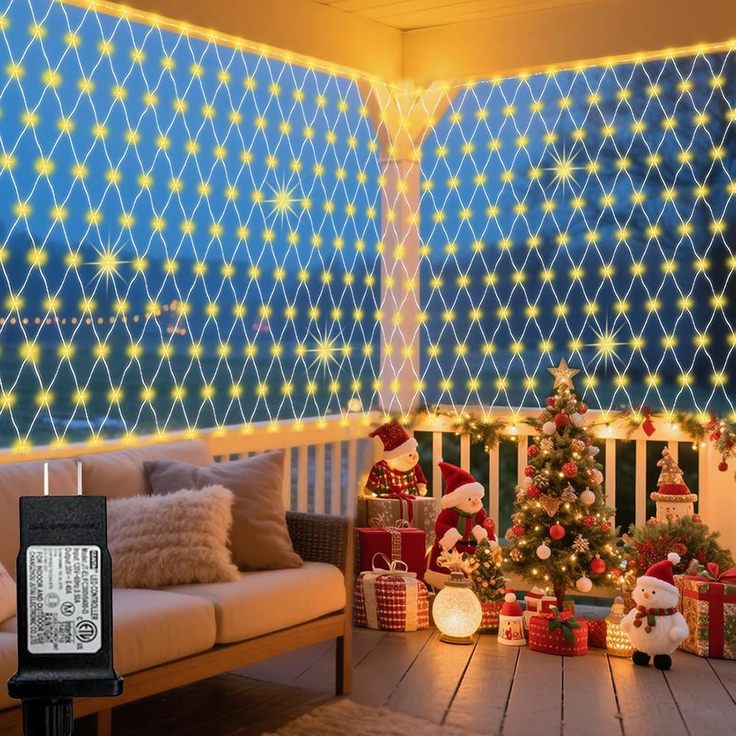 Christmas Net Lights 360 LED Outdoor Mesh for Holiday Decor
